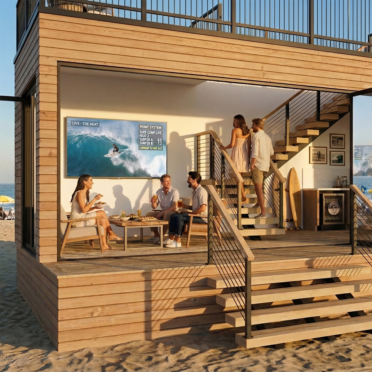 Perch open-air design on the beach